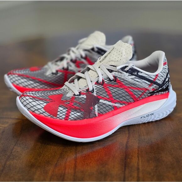 Under Armour Flow Velociti Elite 2 Running Shoes Men's 9.5 Grey Red 3027205-301 - Picture 1 of 14